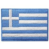 Bandiera della Grecia Emblema nazionale Termoadesiva Cucibile Ricamata Toppa